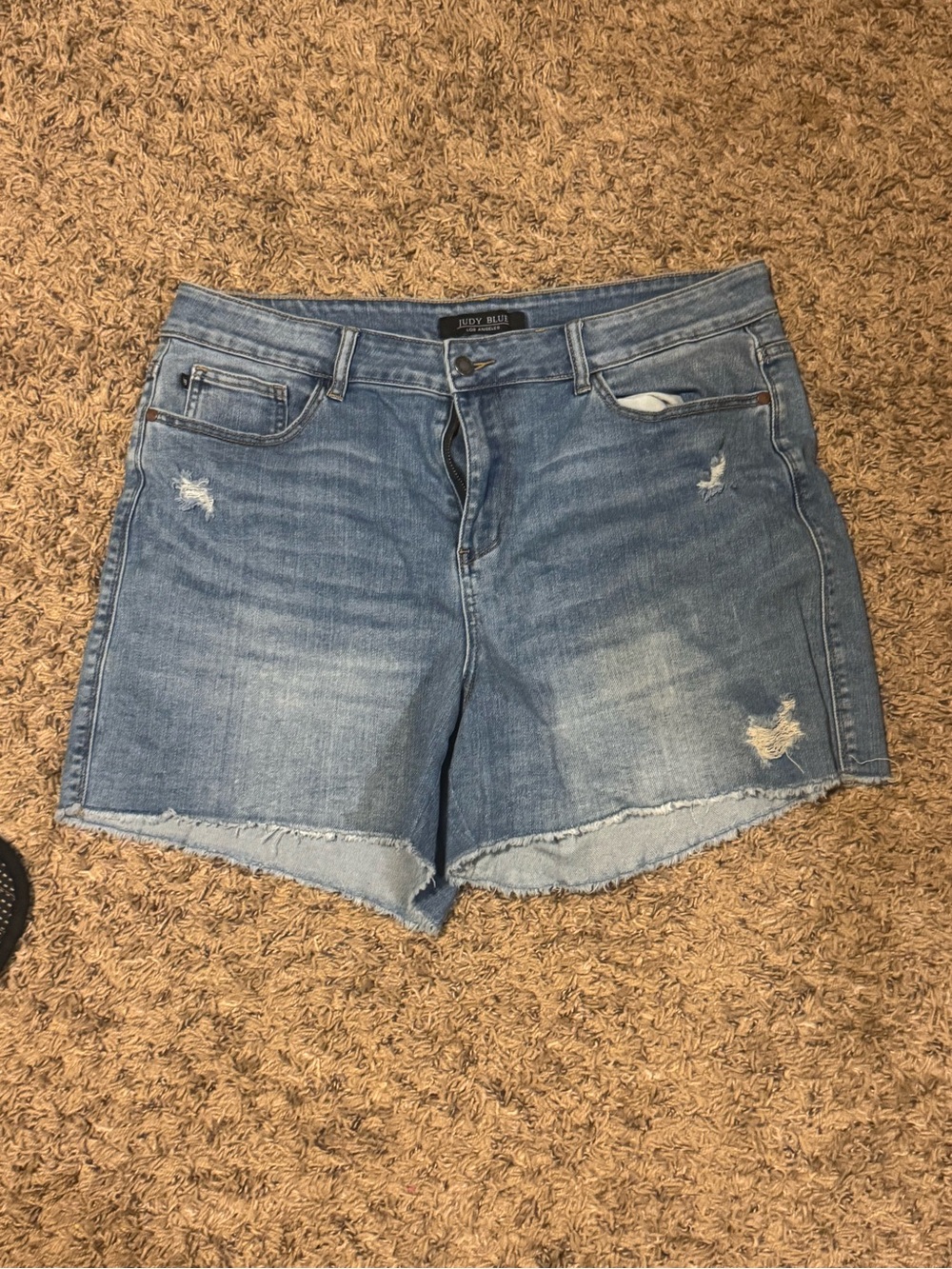Judy Blue Faded Light Blue Distressed Cutoff Jean Shorts